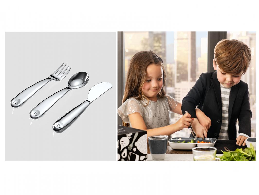 Baby Toddler Dining Stainless Steel Spoon & Fork Travel Set