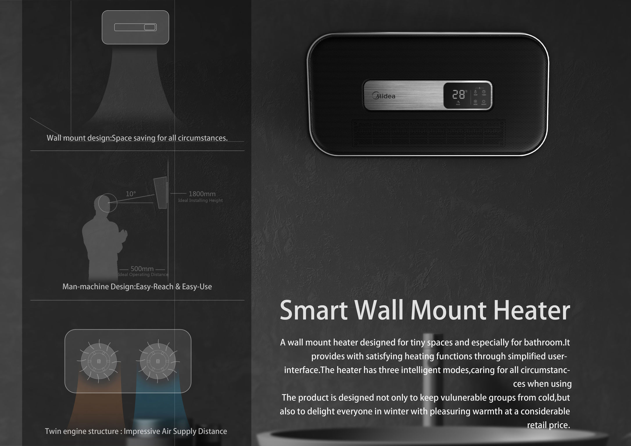 If Design Smart Wall Mount Heater 3757