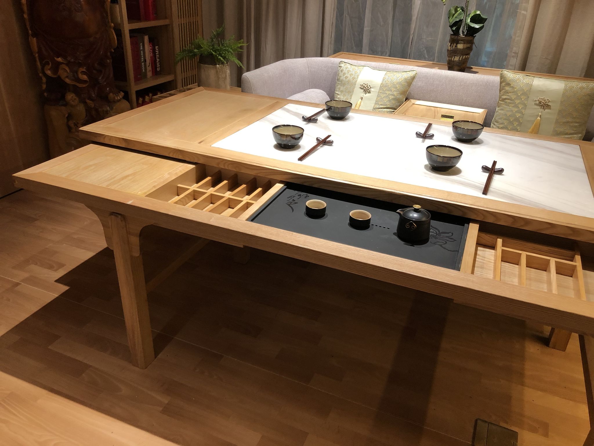Multi purpose table from traditional Chinese craft