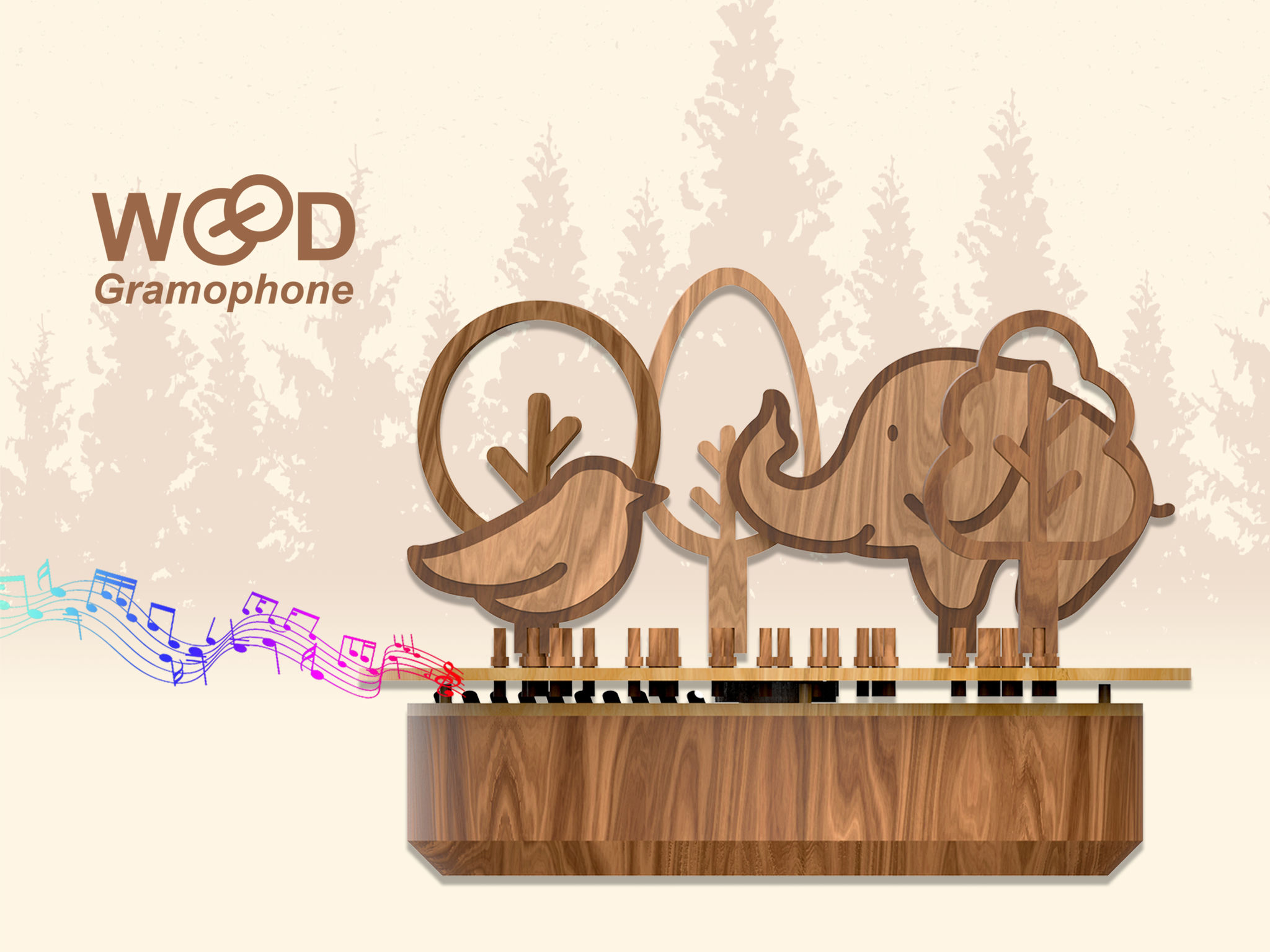 Wood gramophone
