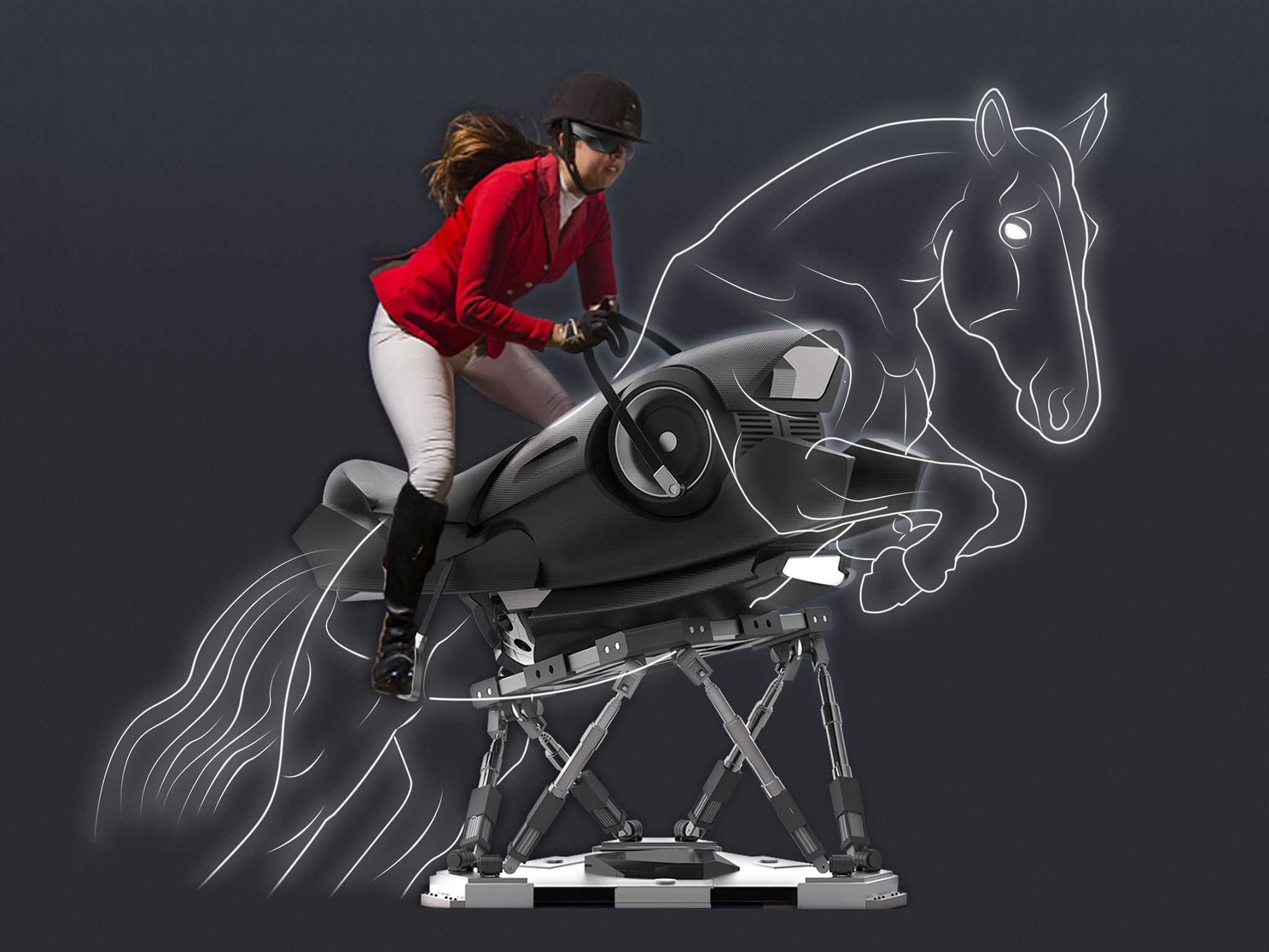 horse riding machine simulator gravure