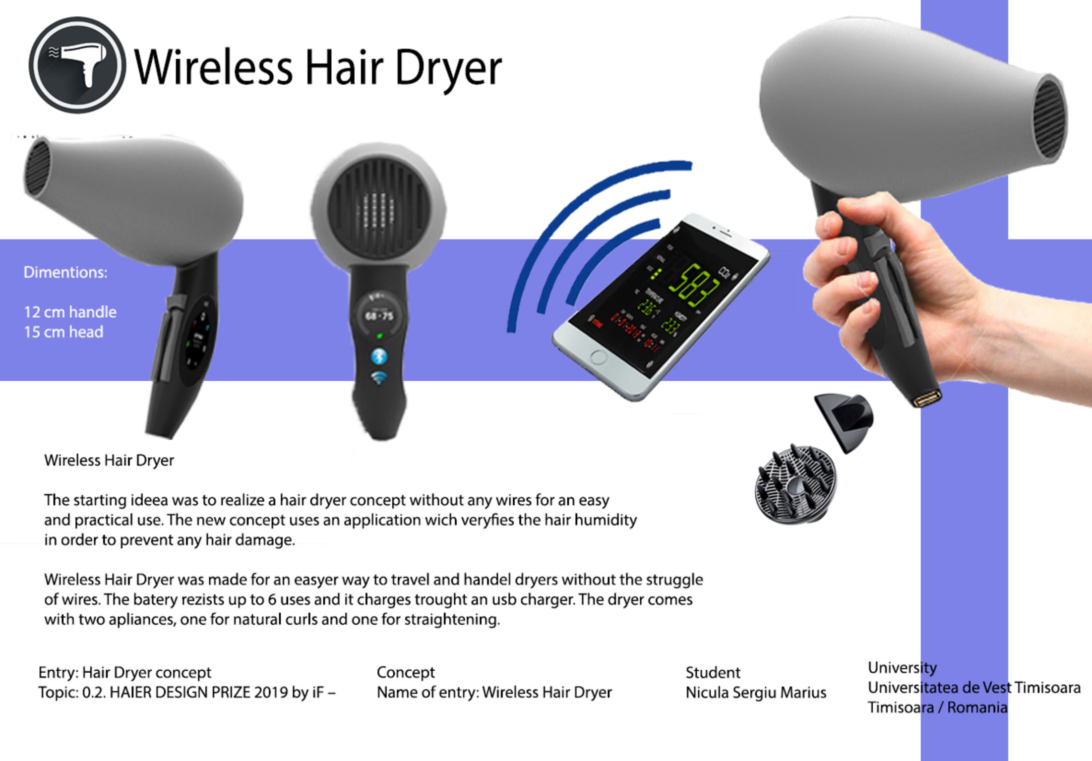 wireless hair dryer