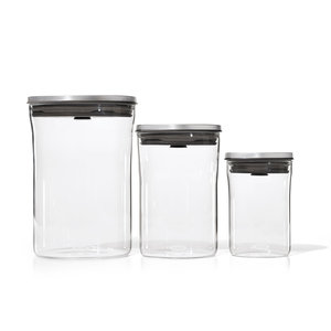OXO SteeL 3pc Graduated Glass POP Canister Set