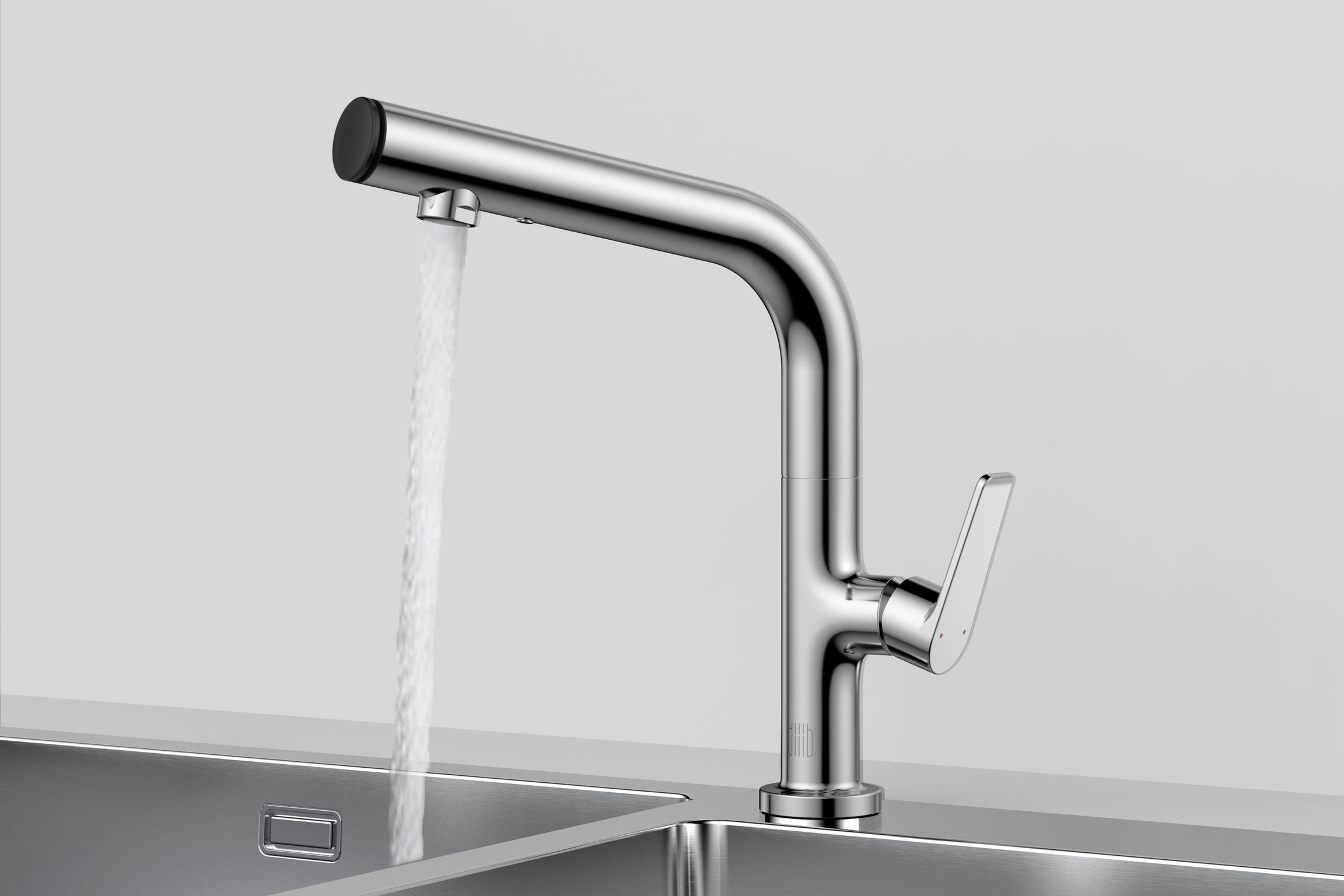 One-button water stop kitchen faucet