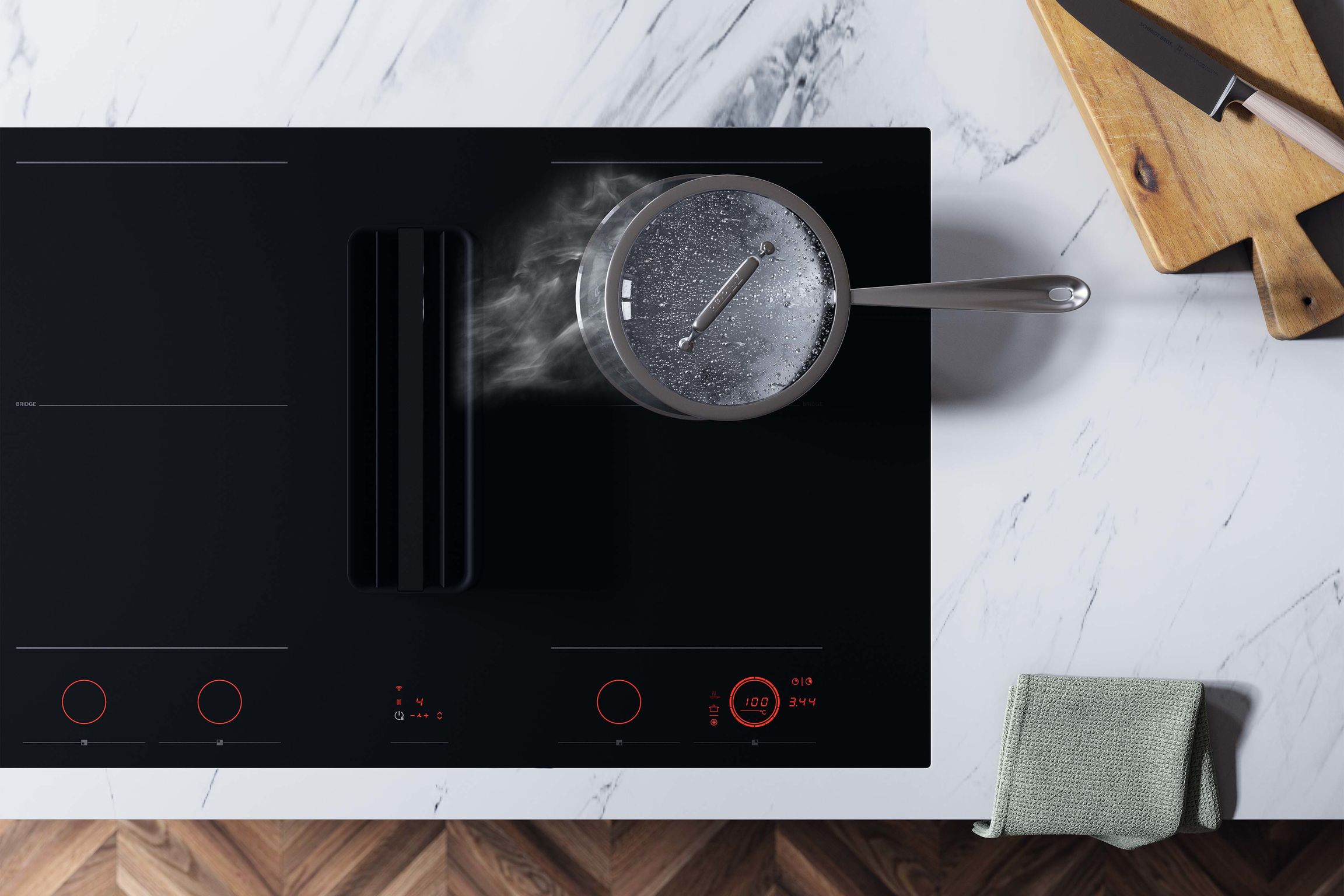 ASKO Elevate™ induction hobs with integrated extraction
