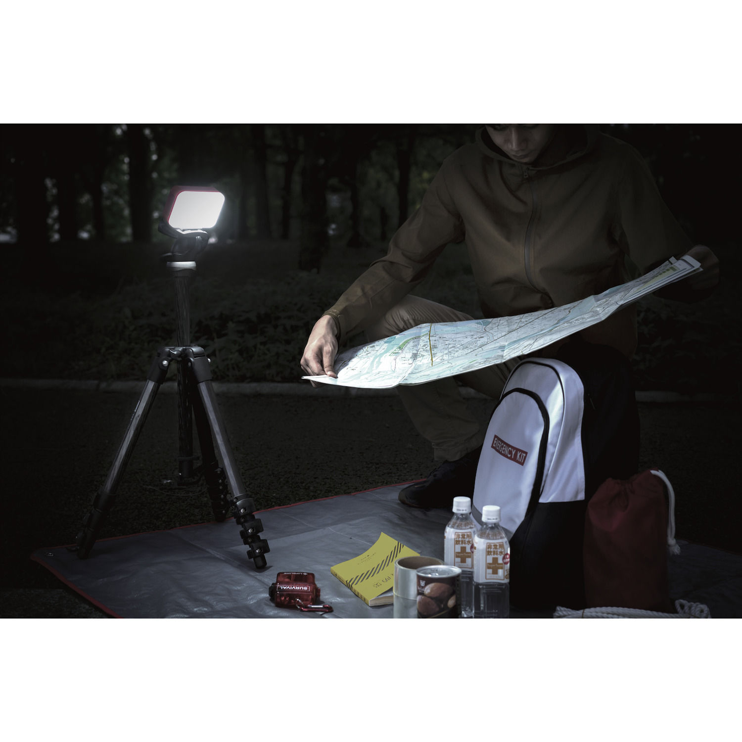 Flat type mobile battery with LED light