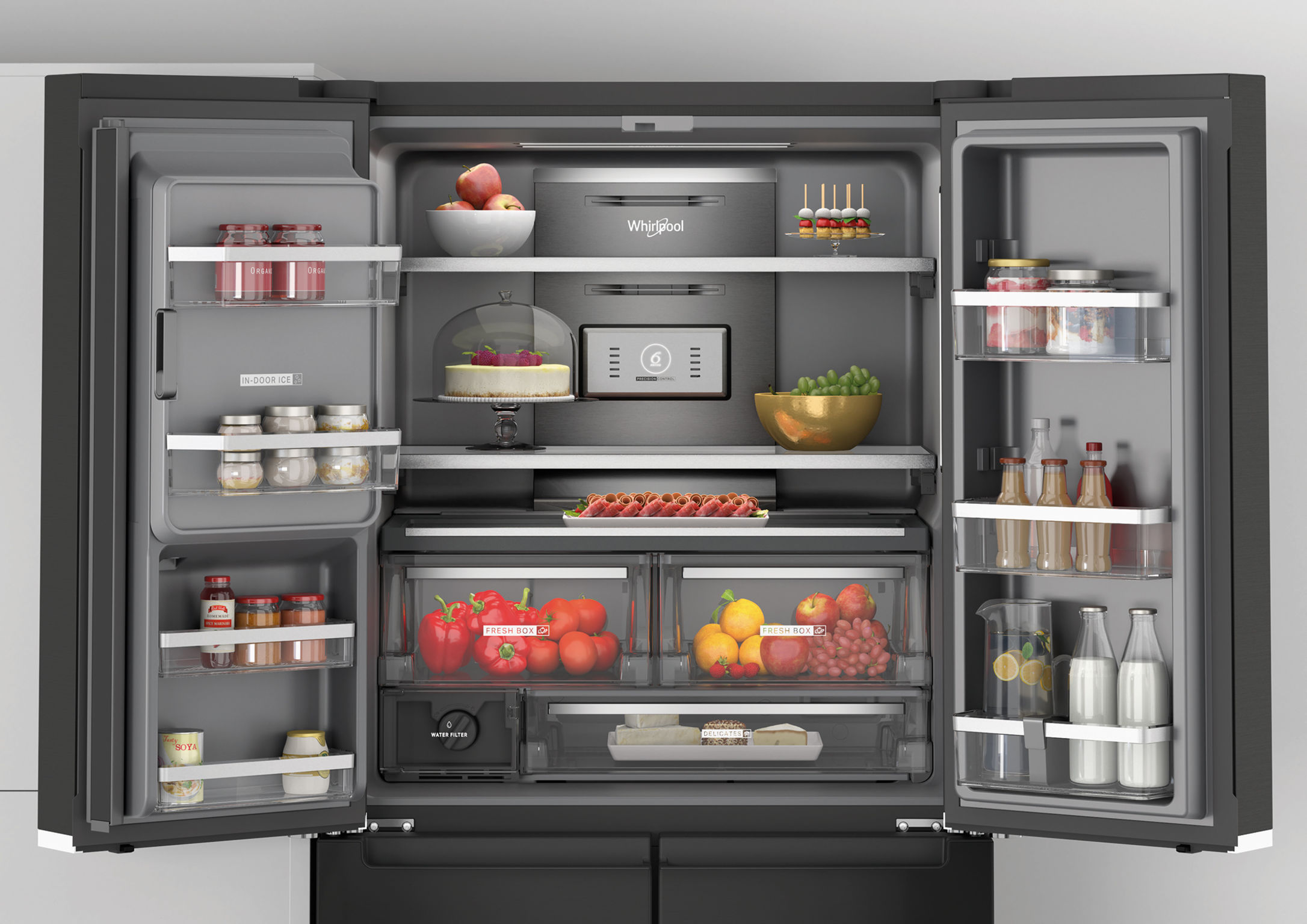 whirlpool black interior fridge